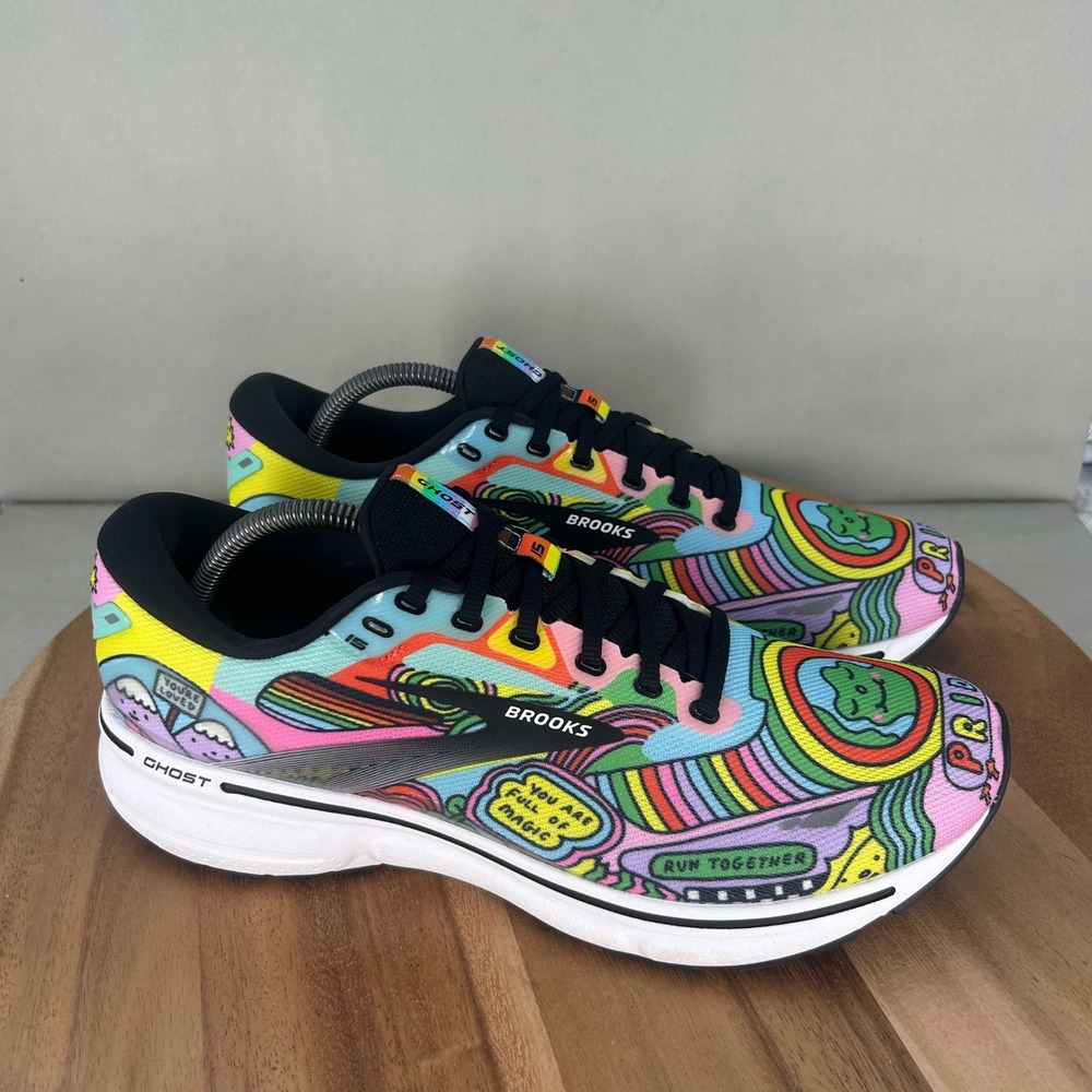Brooks x Wednesday Holmes Ghost 15 Pride Run Together Mens Running Shoes 10.5 D